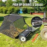 VEVOR Tow-Behind Lawn Sweeper 132cm Leaf Yard Collector 26 cu.ft. Adjustable - 45-Degree Angle