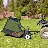 VEVOR Tow-Behind Lawn Sweeper 132cm Leaf Yard Collector 26 cu.ft. Adjustable - Low Angle