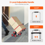VEVOR Stair Climbing Cart Heavy Duty Folding Hand Truck Dolly 118 kg 10 Wheels - Top-Down View