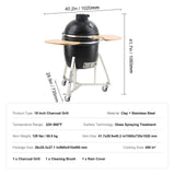 VEVOR Portable Charcoal Grill, Propane Gas Grills with Cover and Cart, Heavy Duty Stainless Steel BBQ Grill, Mini Smoker for Outdoor Cooking, Barbecue Camping, Picnic, and Backyard, Black - Close-Up Angle