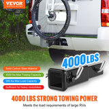 VEVOR Trailer Hitch Extender, Fits for 2" Receiver Hitch Adapter, Trailer Hitch Extension Tube Extender, 7" Extension Length, 4000 lbs Towing Capacity