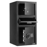 3.6 Cubic Feet Drop Safe, Large Capacity Front Drop Slot Safe Box with Digital Keypad, Heavy Duty 3 Tiers Cash Depository Box with Spare Keys for Cash, Bank Slip, Jewelry, Document, Bill, Black - Extra Image