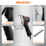 VEVOR Electric Shawarma Knife, 80W Professional Turkish Kebab Knife, Commercial Stainless Steel Gyro Cutter, Doner Kebab Meat Slicer with 2 Blades, 100mm Blade Diameter, 0-8mm Adjustable Thickness - Rear View