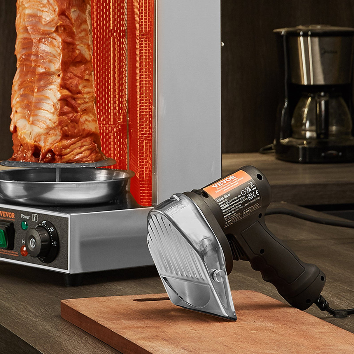 VEVOR Electric Shawarma Knife, 80W Professional Turkish Kebab Knife, Commercial Stainless Steel Gyro