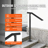 VEVOR 1-3 Step Handrail Railing for Steps Steel 150 kg Capacity with Screw Kit - Side View