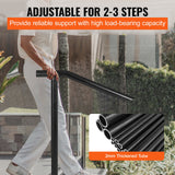 VEVOR 1-3 Step Handrail Railing for Steps Steel 150 kg Capacity with Screw Kit - Top-Down View