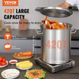 VEVOR Stainless Steel Stockpot, 42 Quart Large Cooking Pots, Multipurpose Cookware Sauce Pot with Li