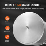 VEVOR Stainless Steel Stockpot, 42 Quart Large Cooking Pots, Multipurpose Cookware Sauce Pot with Lid & Handle, Heavy Duty Commercial Grade Stock Pot, Sanding Treatment, for Large Groups Events Silver - Side View