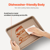 VEVOR Baking Pan Set 3-Piece Nonstick Carbon Steel Set with Silicone Handles - Top-Down View