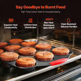 VEVOR Baking Pan Set 6-Piece Nonstick Carbon Steel Set with Silicone Handles - Side View