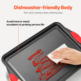 VEVOR Baking Pan Set 6-Piece Nonstick Carbon Steel Set with Silicone Handles - Top-Down View