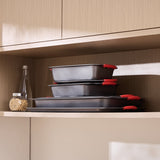 VEVOR Baking Pan Set 6-Piece Nonstick Carbon Steel Set with Silicone Handles - Low Angle