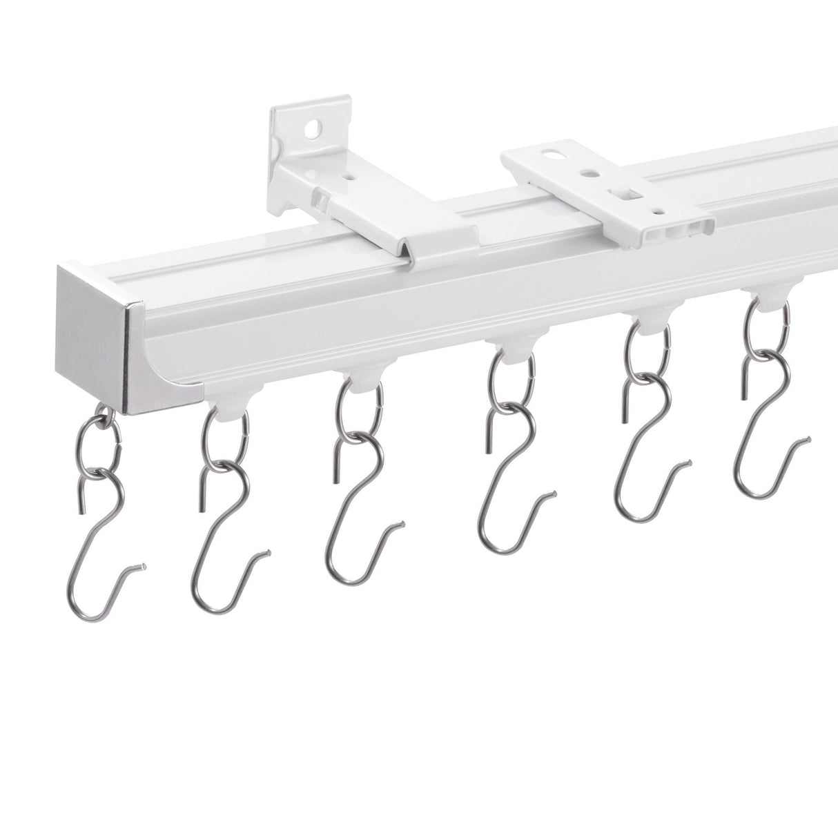 VEVOR Ceiling Curtain Track Set 5.9 FT/1.8 Meter_oom Divider with Hooks White