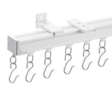 VEVOR Ceiling Curtain Track Set 5.9 FT/1.8 Meter_oom Divider with Hooks White