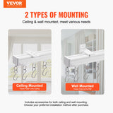 VEVOR Ceiling Curtain Track Set 5.9 FT/1.8 Meter_oom Divider with Hooks White - Front View