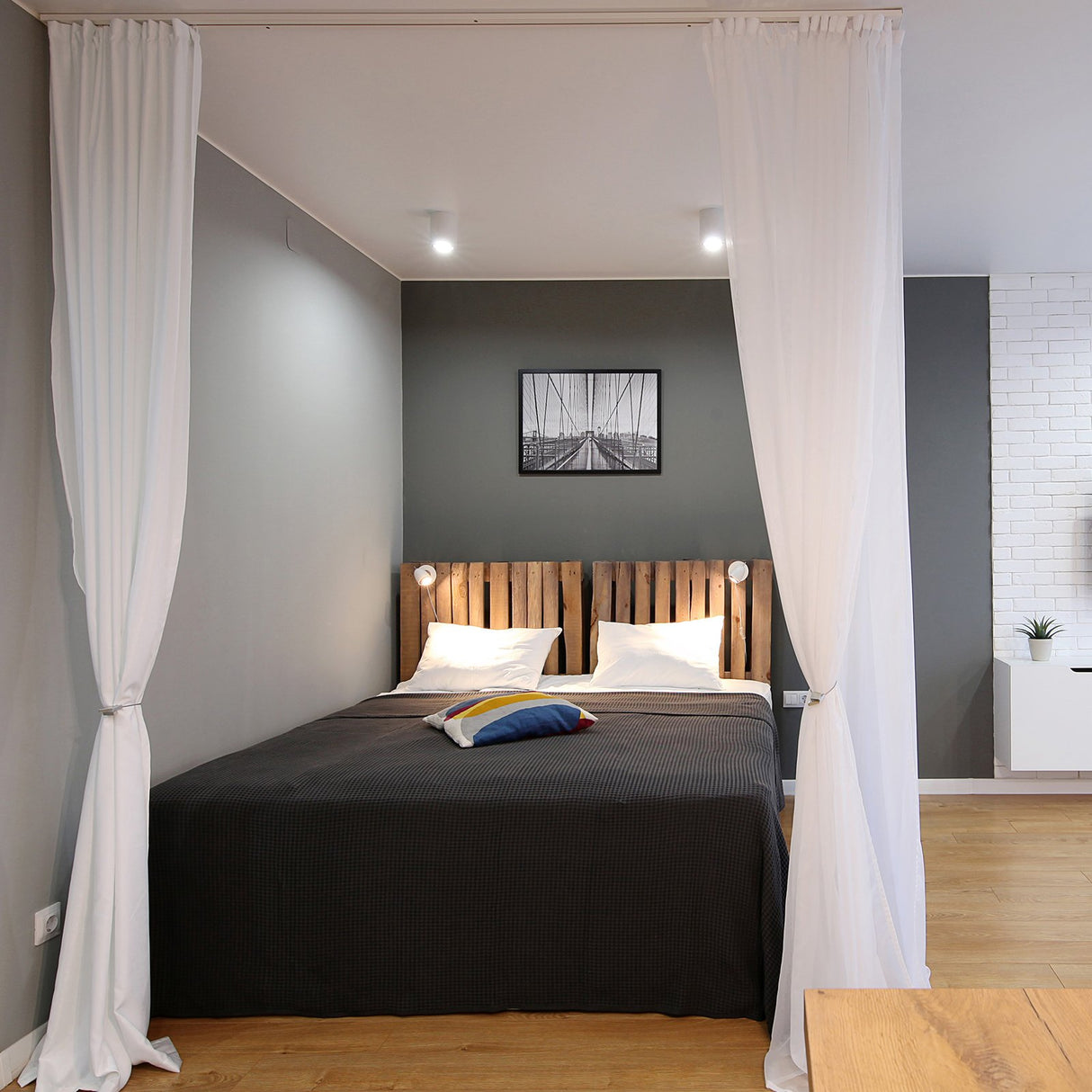 VEVOR Ceiling Curtain Track Set 5.9 FT/1.8 Meter_oom Divider with Hooks White