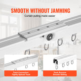 VEVOR Ceiling Curtain Track Set 17.7 FT/5.4 Meter Room Divider with Hooks White - Top-Down View
