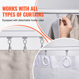 VEVOR Ceiling Curtain Track Set 17.7 FT/5.4 Meter Room Divider with Hooks White - 45-Degree Angle