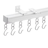 VEVOR Ceiling Curtain Track Set 17.7 FT/5.4 Meter Room Divider with Hooks White - Extra Image