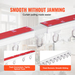 Ceiling Curtain Track Set, 9.9 FT/3 Meter, Self Adhesive, No Drill Ceiling Track System for Curtains, Room Divider Curtain Track Ceiling Mounted for Living Room with Hooks and Hardware, White