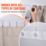 Ceiling Curtain Track Set, 9.9 FT/3 Meter, Self Adhesive, No Drill Ceiling Track System for Curtains, Room Divider Curtain Track Ceiling Mounted for Living Room with Hooks and Hardware, White