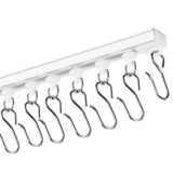 Ceiling Curtain Track Set, 9.9 FT/3 Meter, Self Adhesive, No Drill Ceiling Track System for Curtains, Room Divider Curtain Track Ceiling Mounted for Living Room with Hooks and Hardware, White