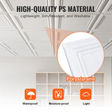 VEVOR Ceiling Tiles 48-Pack 20 x 20 in Polystyrene Easy Installation Glue-up - Side View