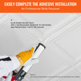 VEVOR Ceiling Tiles 48-Pack 20 x 20 in Polystyrene Easy Installation Glue-up - 45-Degree Angle