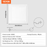 VEVOR Ceiling Tiles 48-Pack 20 x 20 in Polystyrene Easy Installation Glue-up - Close-Up Angle