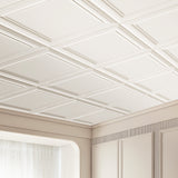 VEVOR Ceiling Tiles 48-Pack 20 x 20 in Polystyrene Easy Installation Glue-up - Low Angle