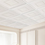 VEVOR Ceiling Tiles 12-Pack 24 x 24 in PVC Easy Installation White Geometric - Low Angle