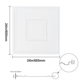 VEVOR Ceiling Tiles 12-Pack 24 x 24 in PVC Easy Installation White Geometric - Extra Image