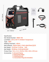 VEVOR TIG Welder 4-In-1 Welding Machine Pulse MMA Lift STICK IGBT Inverter LED - Close-Up Angle
