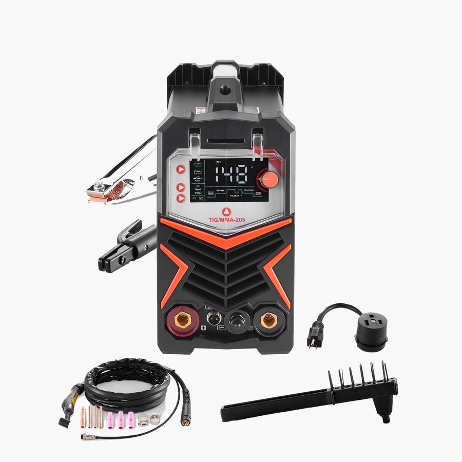 TIG Welder, 205A 3-In-1 Welding Machine (Large LED Display)- DC TIG/DC Pulse TIG/MMA(Stick), Electric Welder