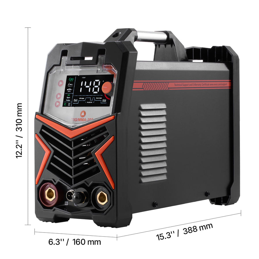 TIG Welder, 205A 3-In-1 Welding Machine (Large LED Display)- DC TIG/DC Pulse TIG/MMA(Stick), Electric Welder, image 8