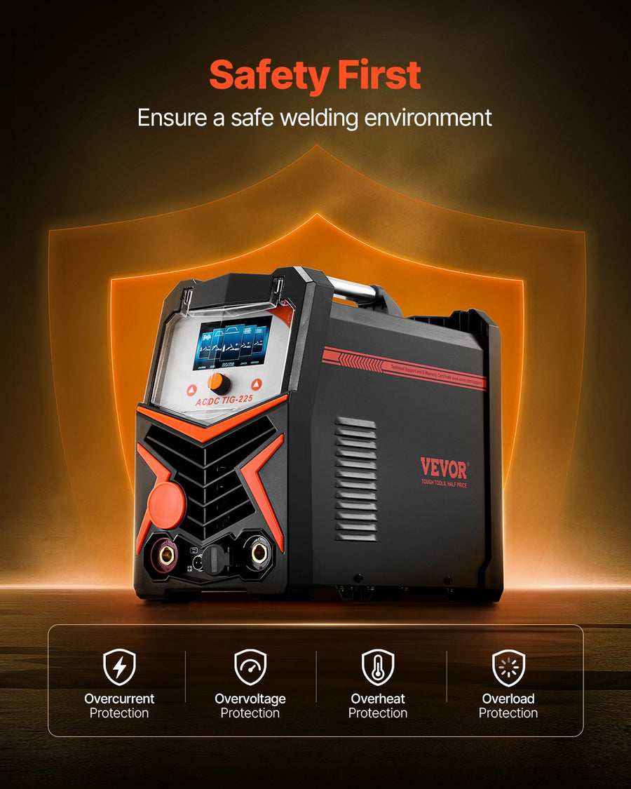 VEVOR TIG Welder 6-In-1 AC/DC Welding Machine Pulse Spot MMA Stick IGBT Inverter