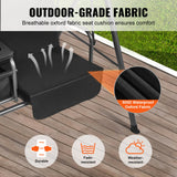 VEVOR 2-Seat Patio Swing Chair, Outdoor Patio Swing with Adjustable Canopy, Porch Swing with Storage Bag and Rotating Tray, Oxford Fabric and Alloy Steel Frame, for Balcony, Backyard, Poolside, Black - Top-Down View