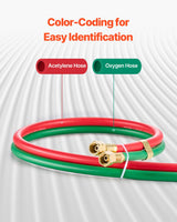 Oxygen Acetylene Hose 1/4-Inch x 50FT T Grade Hose 300PSI Max Working Pressure - 45-Degree Angle