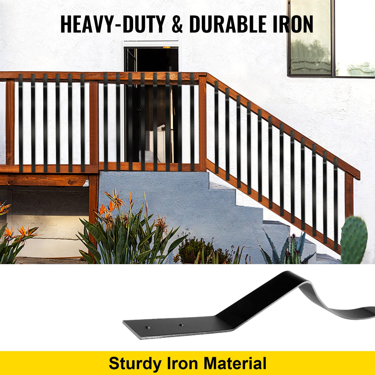 Deck Balusters, 51 Pack Metal Deck Spindles, 32.25\"x1\" Staircase Baluster with Screws, Iron Deck Railing for Wood and Composite Deck, Stylish Baluster for Outdoor Stair Deck Porch