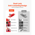 Tractor Bucket Protector, 2PCS Heavy Duty Steel Bucket Edge Protectors, Edge Tamer Anti-Skid Device with Double Hexagon Lock Nuts and Bolts, for Snow, Leave Removal & Spreading Gravel (Red)