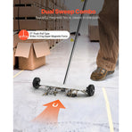 Magnetic Sweeper with Wheels, 43 cm, 4.5 kg Load Capacity, Lightweight Magnetic Pickup Sweeper with Adjustable Handle, Pick Up Nails and Screws, Easy Cleanup for Garages, Roofing Projects