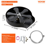 VEVOR Glass Rinser, 10 Powerful Spraying Jets Rotating Cup Rinser for Sink, 304 Stainless Steel Faucet Cup Washer & Silicone Nonslip Pad for Baby Bottle, Glass Cup, Wine Glass (Matte Black Base) - Rear View
