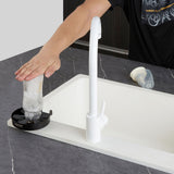 VEVOR Glass Rinser, 10 Powerful Spraying Jets Rotating Cup Rinser for Sink, 304 Stainless Steel Faucet Cup Washer & Silicone Nonslip Pad for Baby Bottle, Glass Cup, Wine Glass (Matte Black Base) - Close-Up Angle