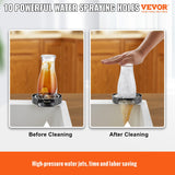 VEVOR Glass Rinser 10-Hole 360 Rotating Stainless Steel Washer ABS Cup Holder - Front View