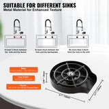 VEVOR Glass Rinser 10-Hole 360 Rotating Stainless Steel Washer ABS Cup Holder - Top-Down View