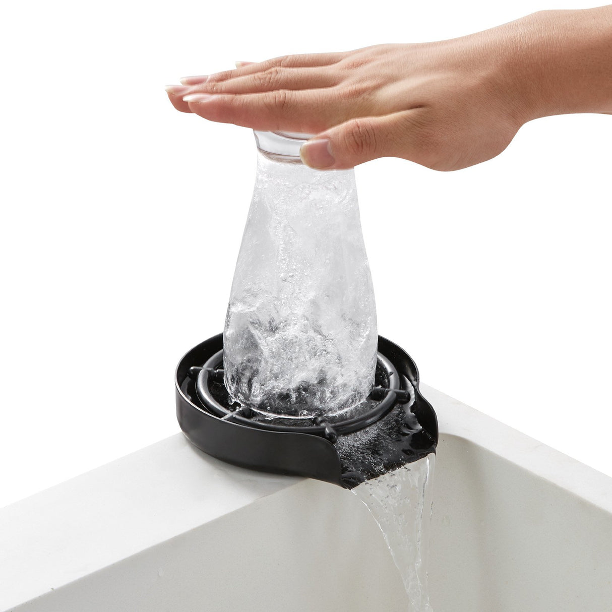 VEVOR Glass Rinser 10-Hole 360 Rotating Stainless Steel Washer ABS Cup Holder