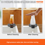 VEVOR Glass Rinser, 10 Powerful Spraying Jets Rotating Cup Rinser for Sink, Wearproof ABS Kitchen Sink Faucet Cup Washer & ABS Cup Holder for Baby
