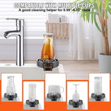 VEVOR Glass Rinser, 10 Powerful Spraying Jets Rotating Cup Rinser for Sink, Wearproof ABS Kitchen Sink Faucet Cup Washer & ABS Cup Holder for Baby - Side View