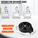 VEVOR Glass Rinser, 10 Powerful Spraying Jets Rotating Cup Rinser for Sink, Wearproof ABS Kitchen Sink Faucet Cup Washer & ABS Cup Holder for Baby - Top-Down View
