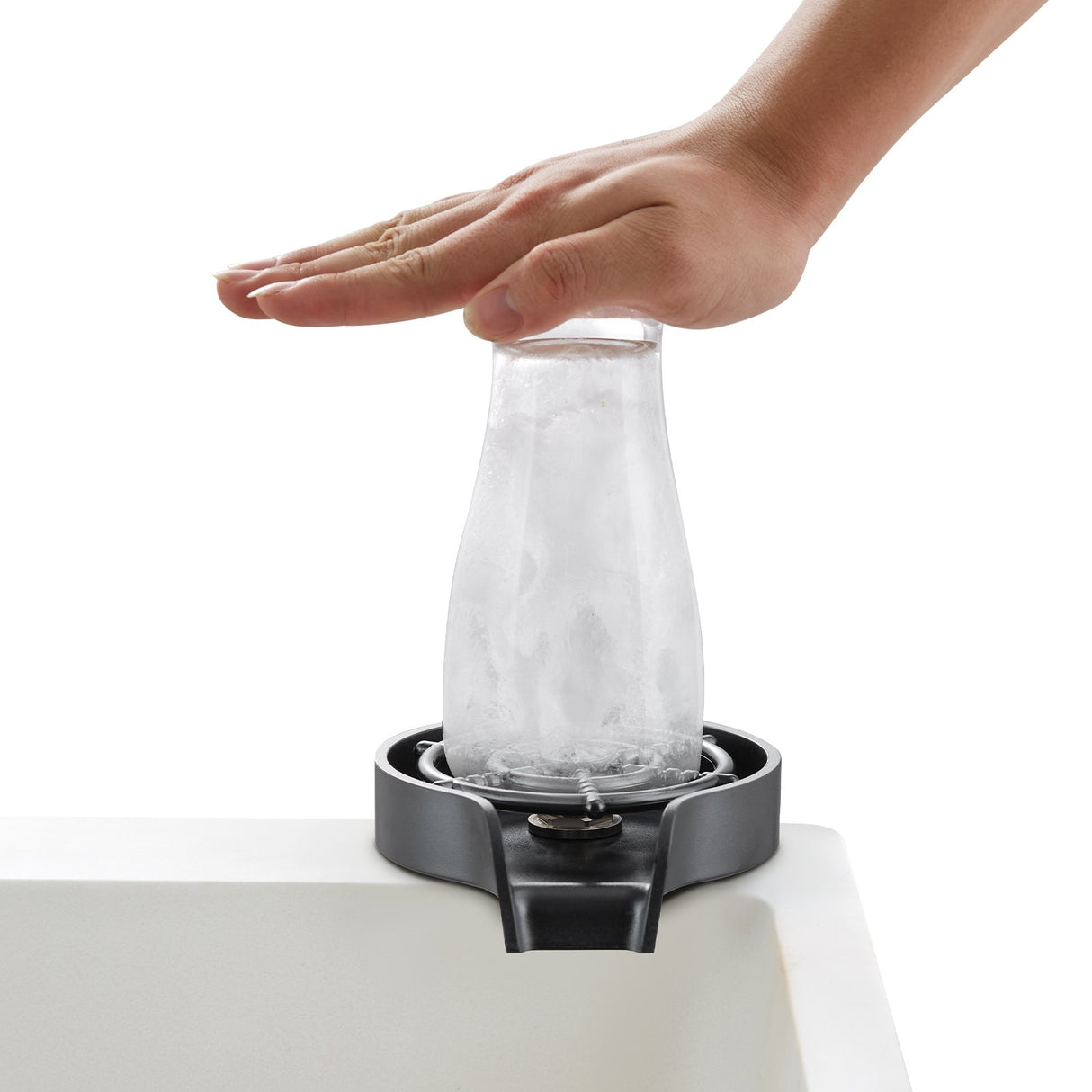 VEVOR Glass Rinser, 10 Powerful Spraying Jets Rotating Cup Rinser for Sink, Wearproof ABS Kitchen Sink Faucet Cup Washer & ABS Cup Holder for Baby